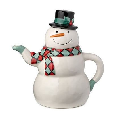  Certified International Christmas Whimsy Snowman 3-D Teapot