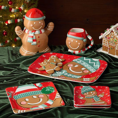  Certified International Christmas Whimsy Gingerbread 3-D Cookie Jar
