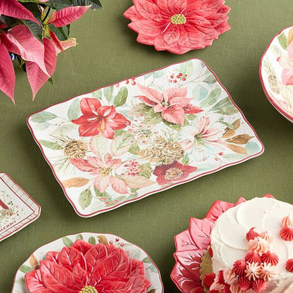  Certified International Winter Blooms Rectangular Serving Platter