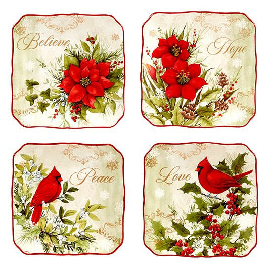  Certified International Winters Medley 4-pc. Canape Plate Set