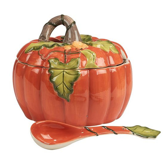  Certified International Harvest Morning Pumpkin Soup Tureen With Ladle