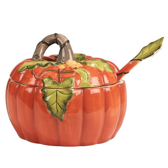  Certified International Harvest Morning Pumpkin Soup Tureen With Ladle