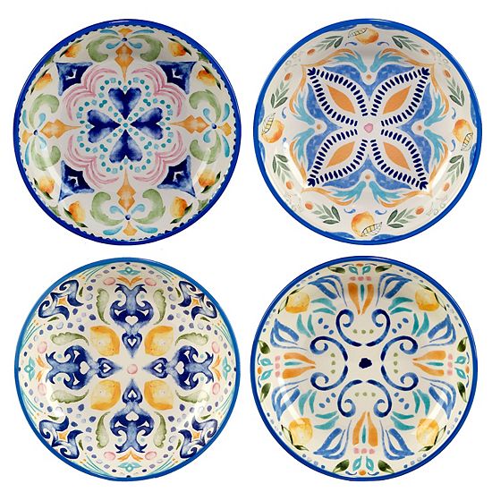  Certified International Lemonade 4-pc. Soup / Pasta Bowl Set