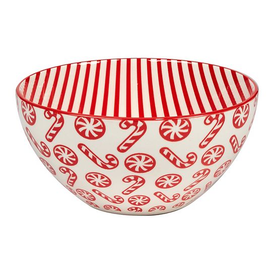  Certified International Set Of 6 Peppermint Candy All Purpose 30 Oz. Bowls
