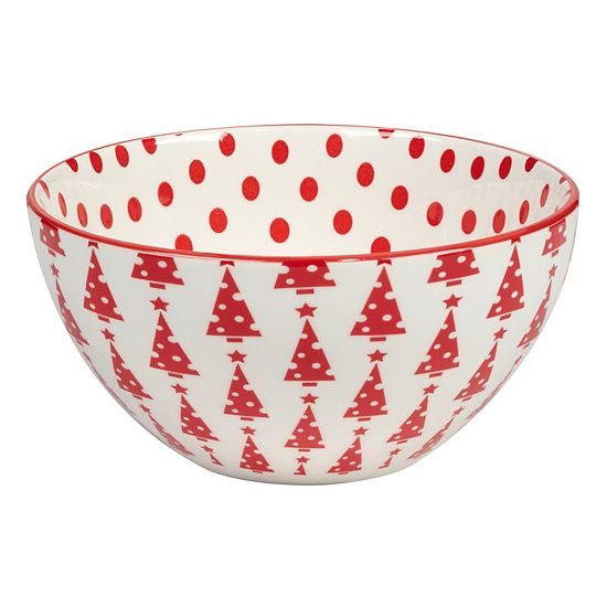  Certified International Set Of 6 Peppermint Candy All Purpose 30 Oz. Bowls