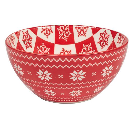  Certified International Set Of 6 Peppermint Candy All Purpose 30 Oz. Bowls