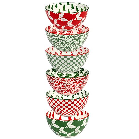  Certified International Set Of 6 Winter Medley All Purpose Bowls