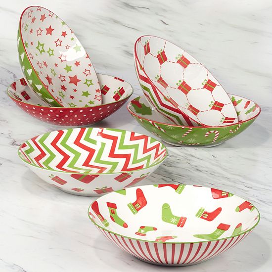  Certified International Set Of 6 Holiday Fun Soup Bowls
