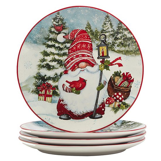  Certified International 16-Piece Christmas Gnomes Dinnerware Set