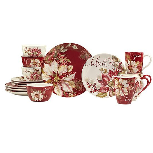  Certified International 16-Piece Winter's Joy Dinnerware Set