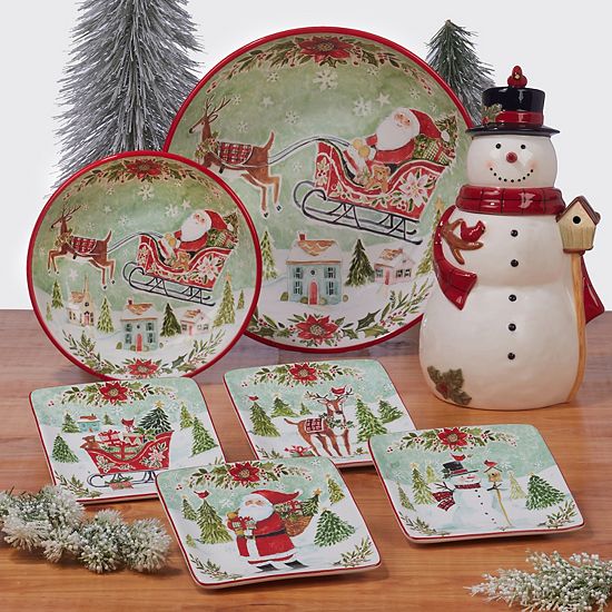  Certified International 16-Piece Joy Of Christmas Dinnerware Set