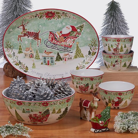  Certified International 16-Piece Joy Of Christmas Dinnerware Set