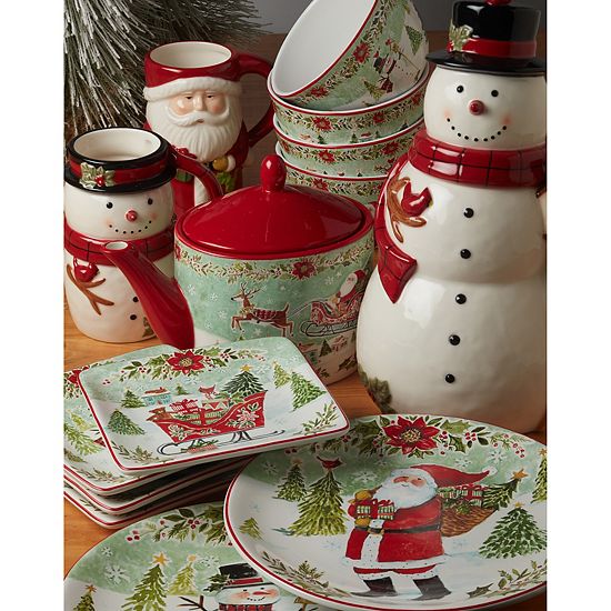  Certified International 16-Piece Joy Of Christmas Dinnerware Set