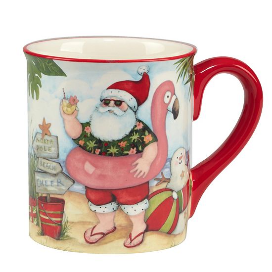  Certified International Set Of 4 Santa's Wish Mugs
