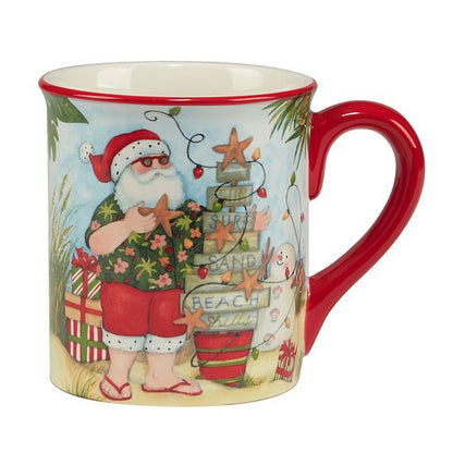  Certified International Set Of 4 Santa's Wish Mugs