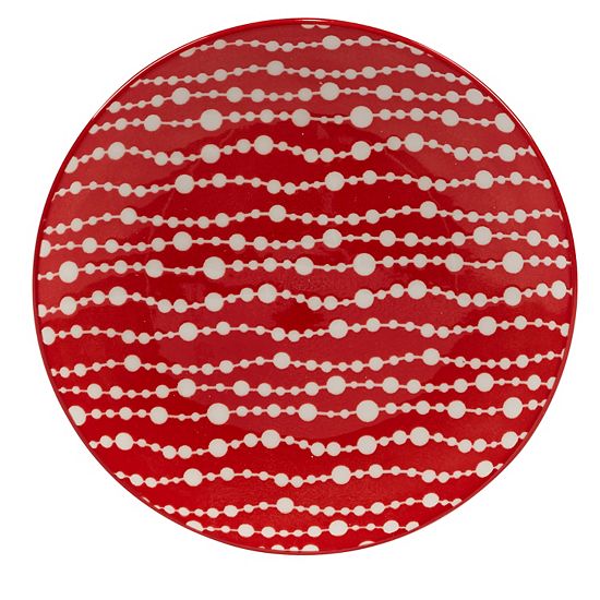  Certified International Set Of 6 Peppermint Candy Canape Plates