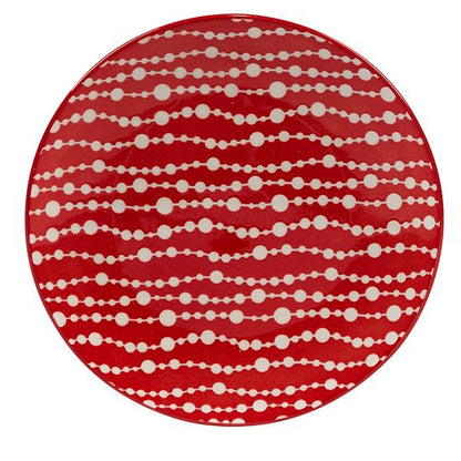  Certified International Set Of 6 Peppermint Candy Canape Plates