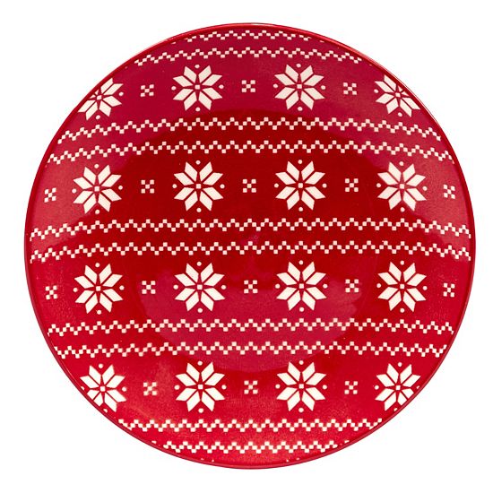  Certified International Set Of 6 Peppermint Candy Canape Plates