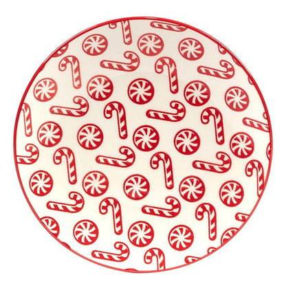  Certified International Set Of 6 Peppermint Candy Canape Plates