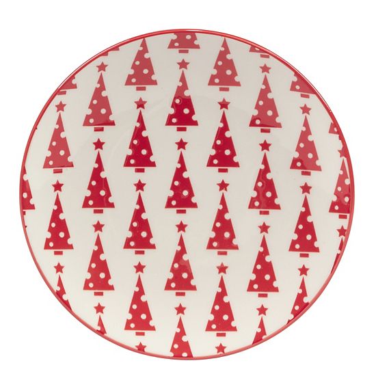  Certified International Set Of 6 Peppermint Candy Canape Plates