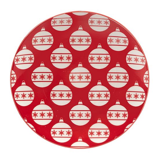  Certified International Set Of 6 Peppermint Candy Canape Plates