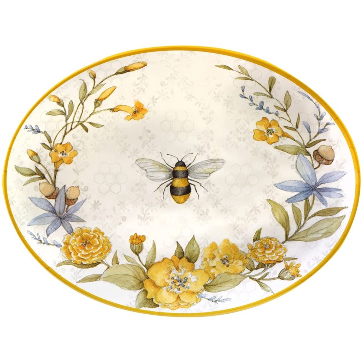  Certified International 18" X 13.5" Melamine Oval Platter | Bee Sweet