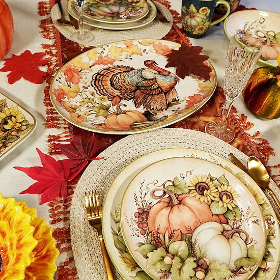  Certified International Autumn Breeze Oval Turkey Platter