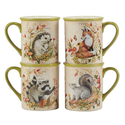  Certified International Woodland Critters 4 Pc Mug Set
