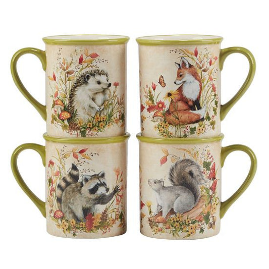  Certified International Woodland Critters 4 Pc Mug Set