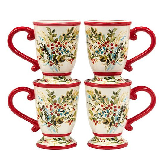  Certified International Christmas Gatherings 4 Pc Mug Set