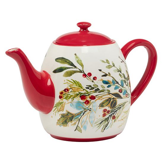  Certified International Christmas Gatherings Teapot