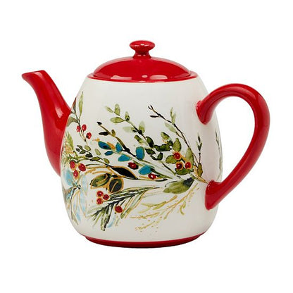  Certified International Christmas Gatherings Teapot