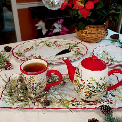  Certified International Christmas Gatherings Teapot