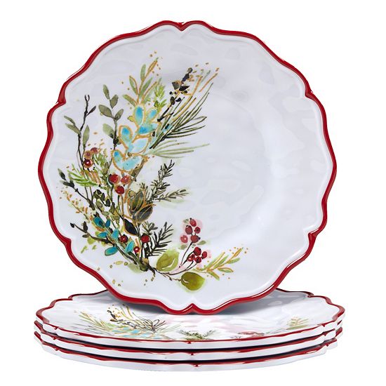  Certified International Christmas Gatherings 4 Pc Salad Plate Set
