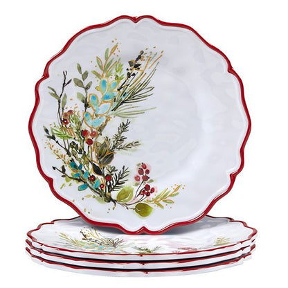  Certified International Christmas Gatherings 4 Pc Salad Plate Set