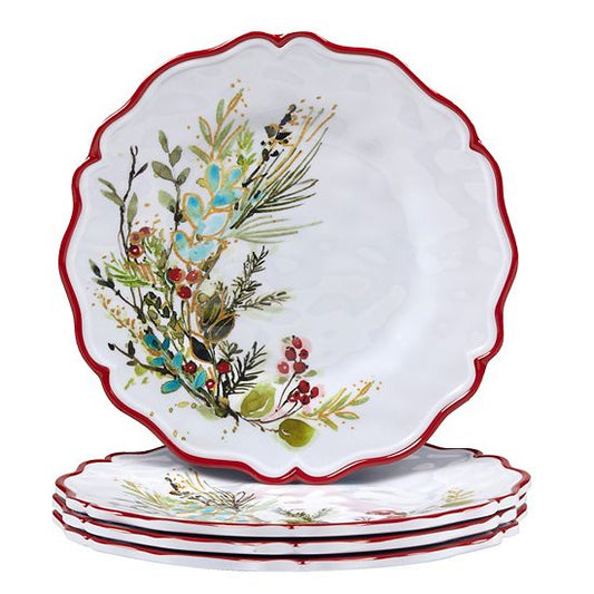  Certified International Christmas Gatherings 4 Pc Salad Plate Set