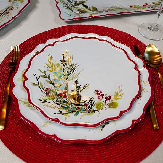  Certified International Christmas Gatherings 4 Pc Salad Plate Set