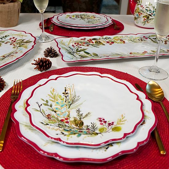  Certified International Christmas Gatherings 4 Pc Salad Plate Set