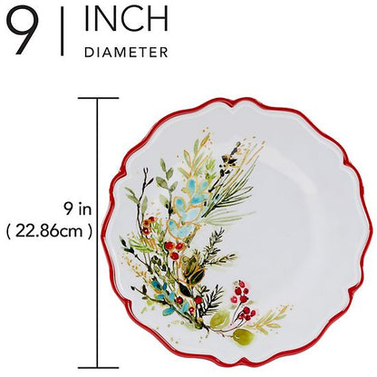  Certified International Christmas Gatherings 4 Pc Salad Plate Set
