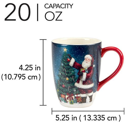  Certified International Santa's Secret 4 Mugs Set