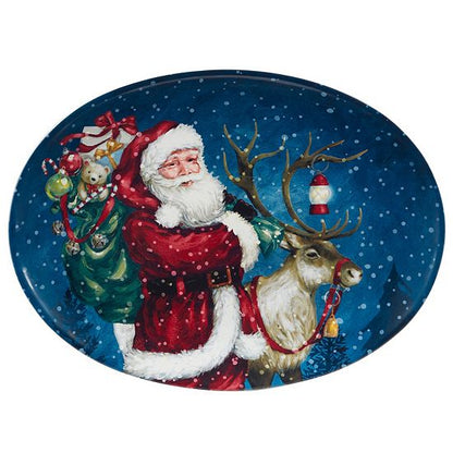  Certified International Santa's Secret Oval Platter