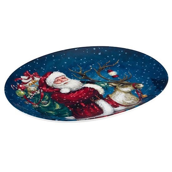  Certified International Santa's Secret Oval Platter