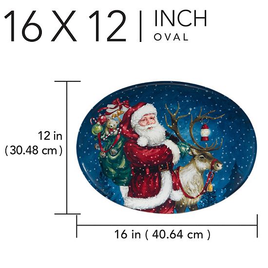  Certified International Santa's Secret Oval Platter