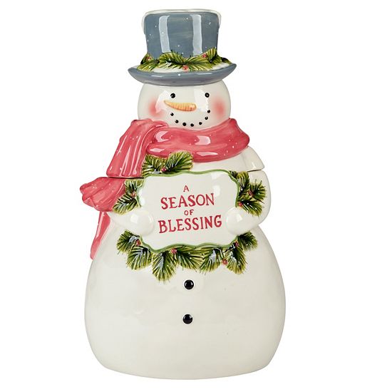  Certified International Snowmans Greeting 3D Cookie Jar
