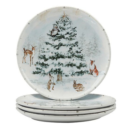  Certified International Winters Frost 4 Dinner Plates Set