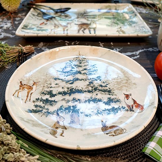  Certified International Winters Frost 4 Dinner Plates Set