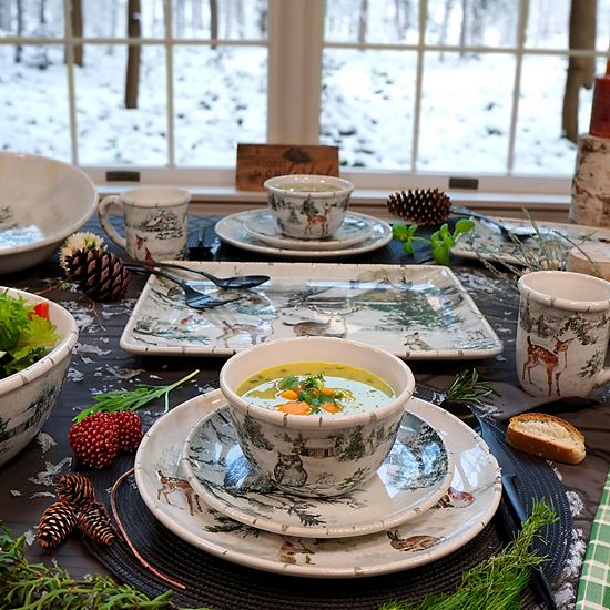  Certified International Winters Frost 4 Dinner Plates Set