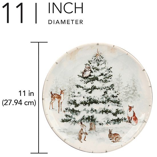  Certified International Winters Frost 4 Dinner Plates Set