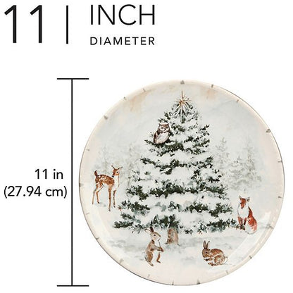  Certified International Winters Frost 4 Dinner Plates Set