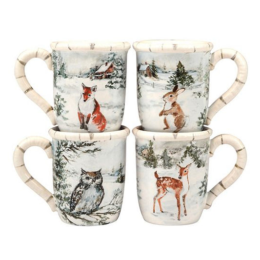  Certified International Winters Frost 4 Mugs Set